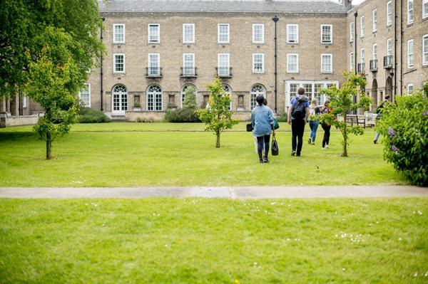 Students walking past Florence Boot Hall, University Park