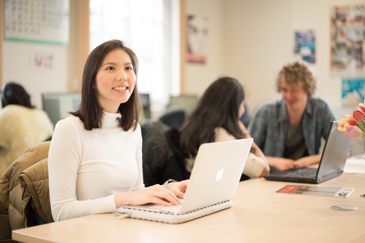 Postgraduate students in the Translation and Interpretation Suite, University Park