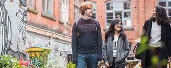 Students walking in Nottingham City Centre